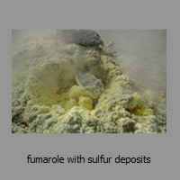 fumarole with sulfur deposits